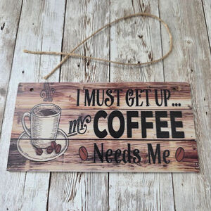 Home Decor Coffee Sign Brown Black